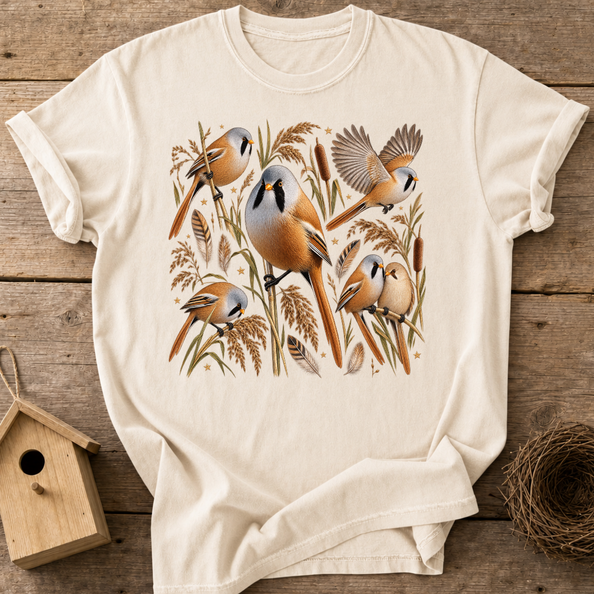 Bearded Reedling Flock T-Shirt