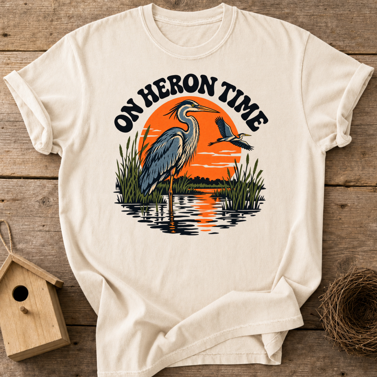 On Heron Time T-Shirt