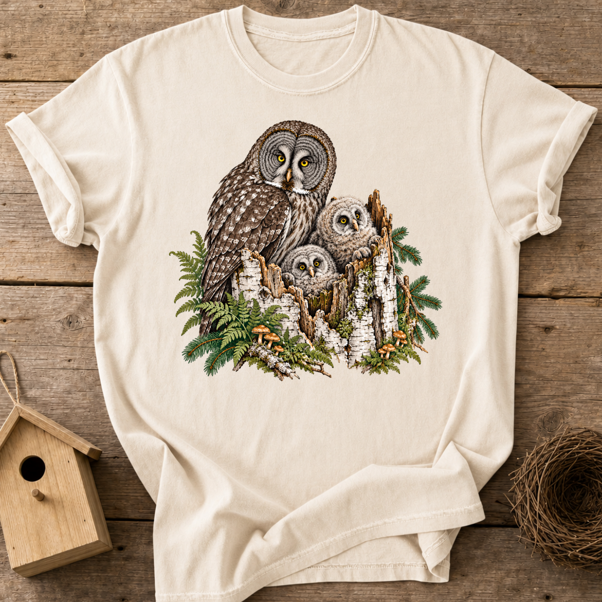 Woodland Owl Family T-Shirt