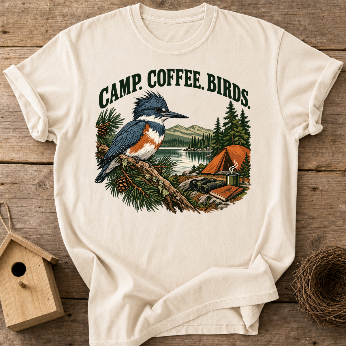 Camp Coffee Birds T-Shirt