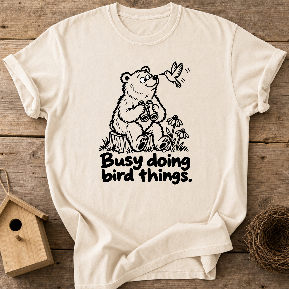 Busy Birding Bear T-Shirt