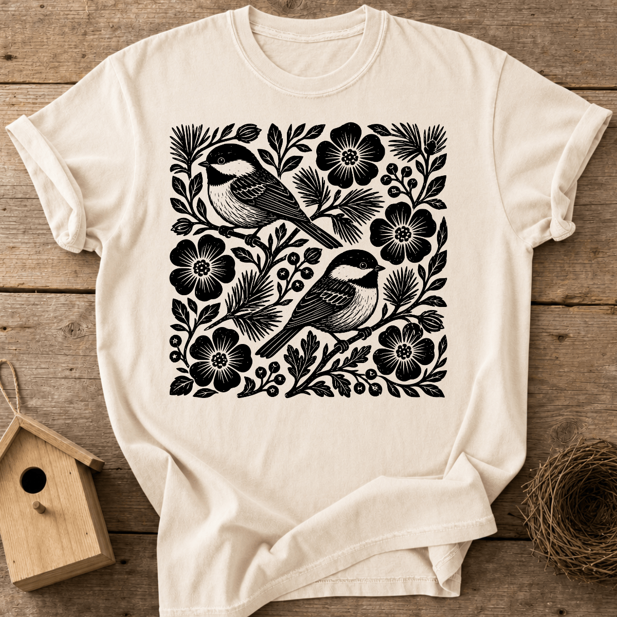 Folk Chickadees T-Shirt