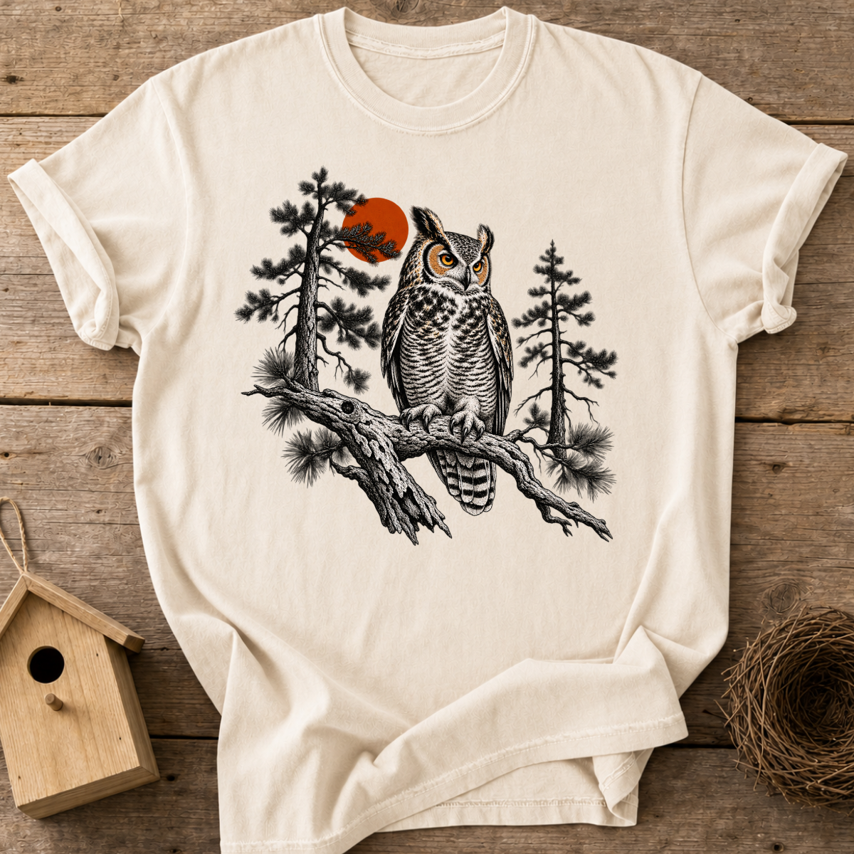 Moonlit Horned Owl T-Shirt