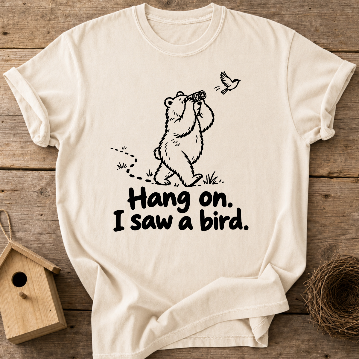 Birdwatching Bear T-Shirt