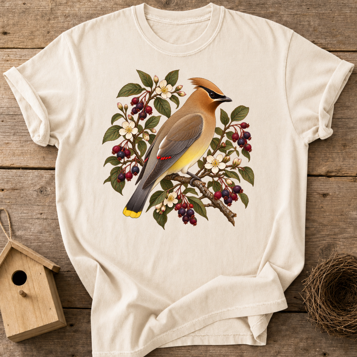 Cedar Waxwing Blossom T-Shirt