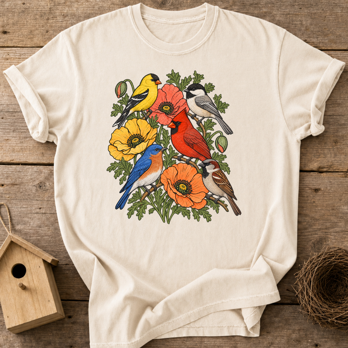 Backyard Birds Wildflowers T-Shirt