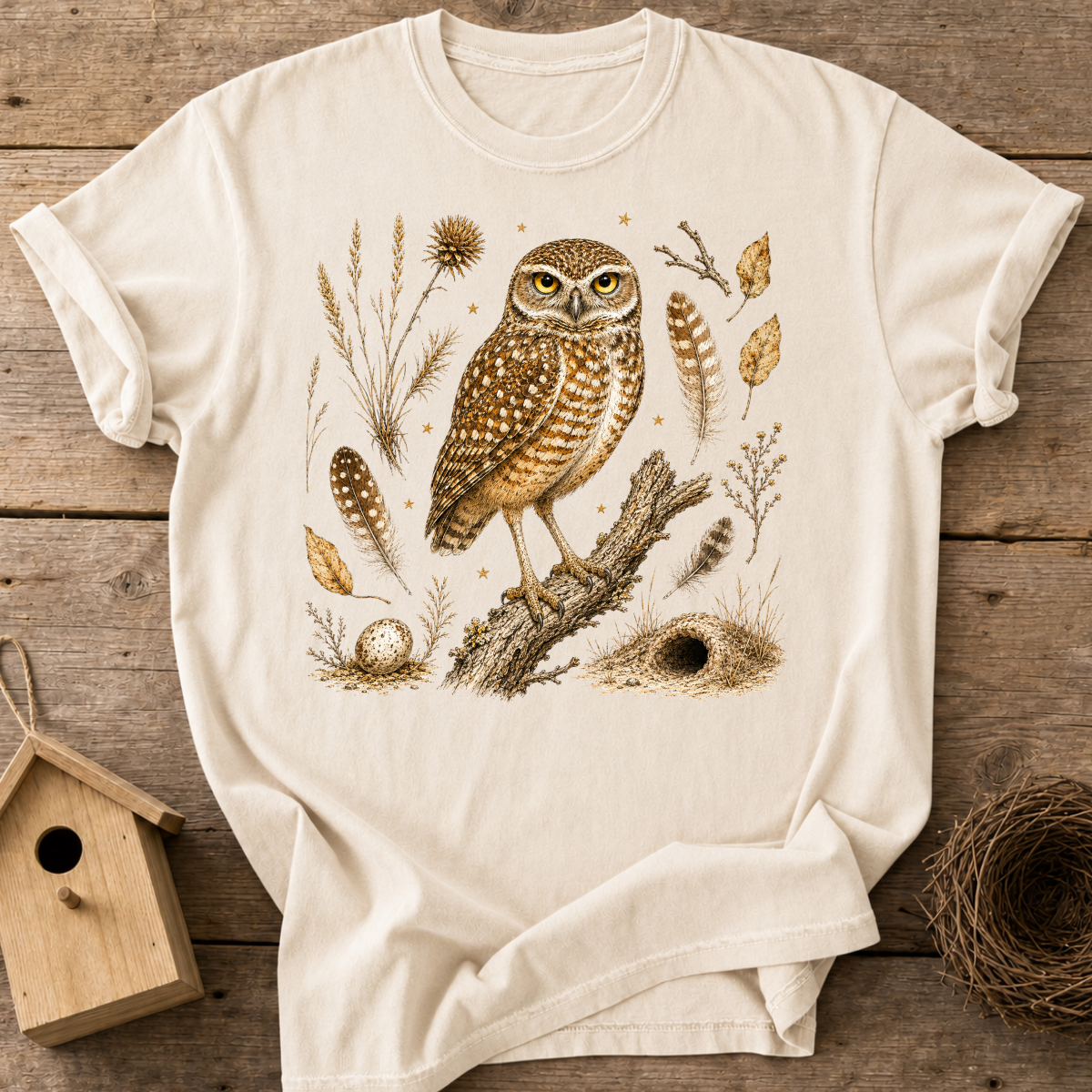 Vintage Burrowing Owl T-Shirt