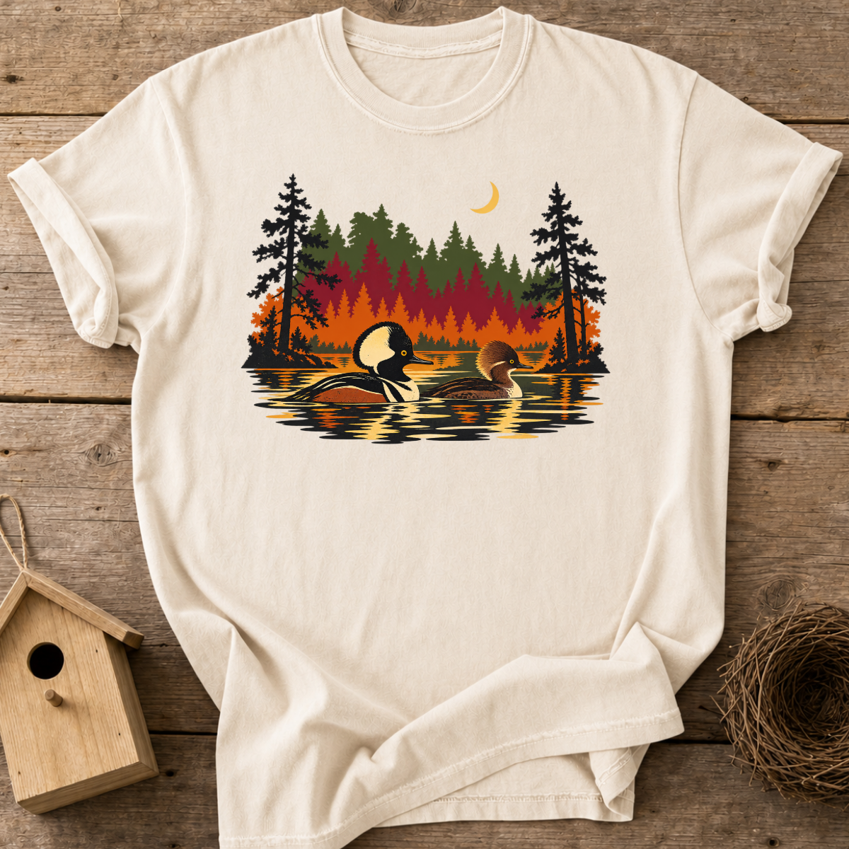 Autumn Merganser Couple T-Shirt