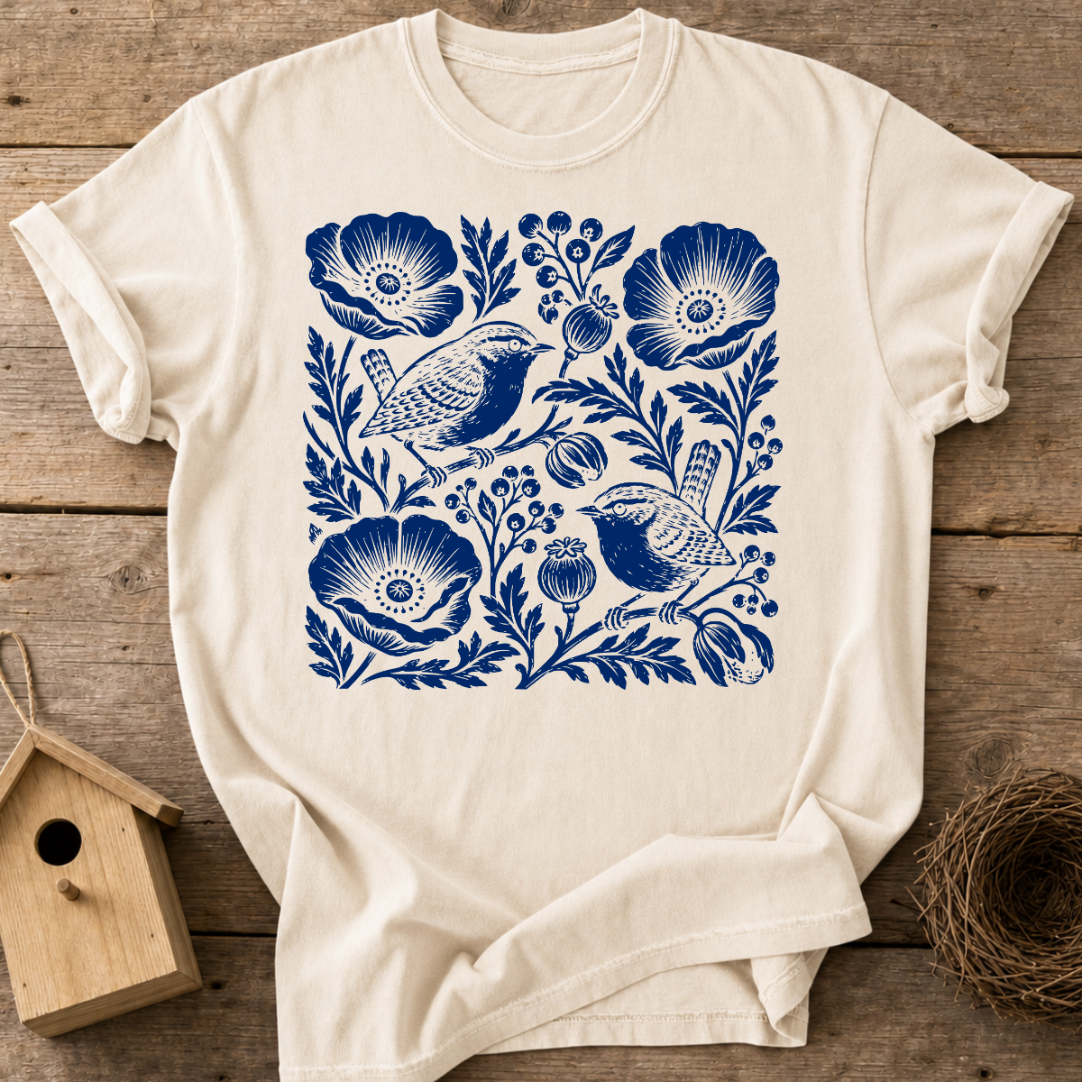 Wrens And Poppies T-Shirt