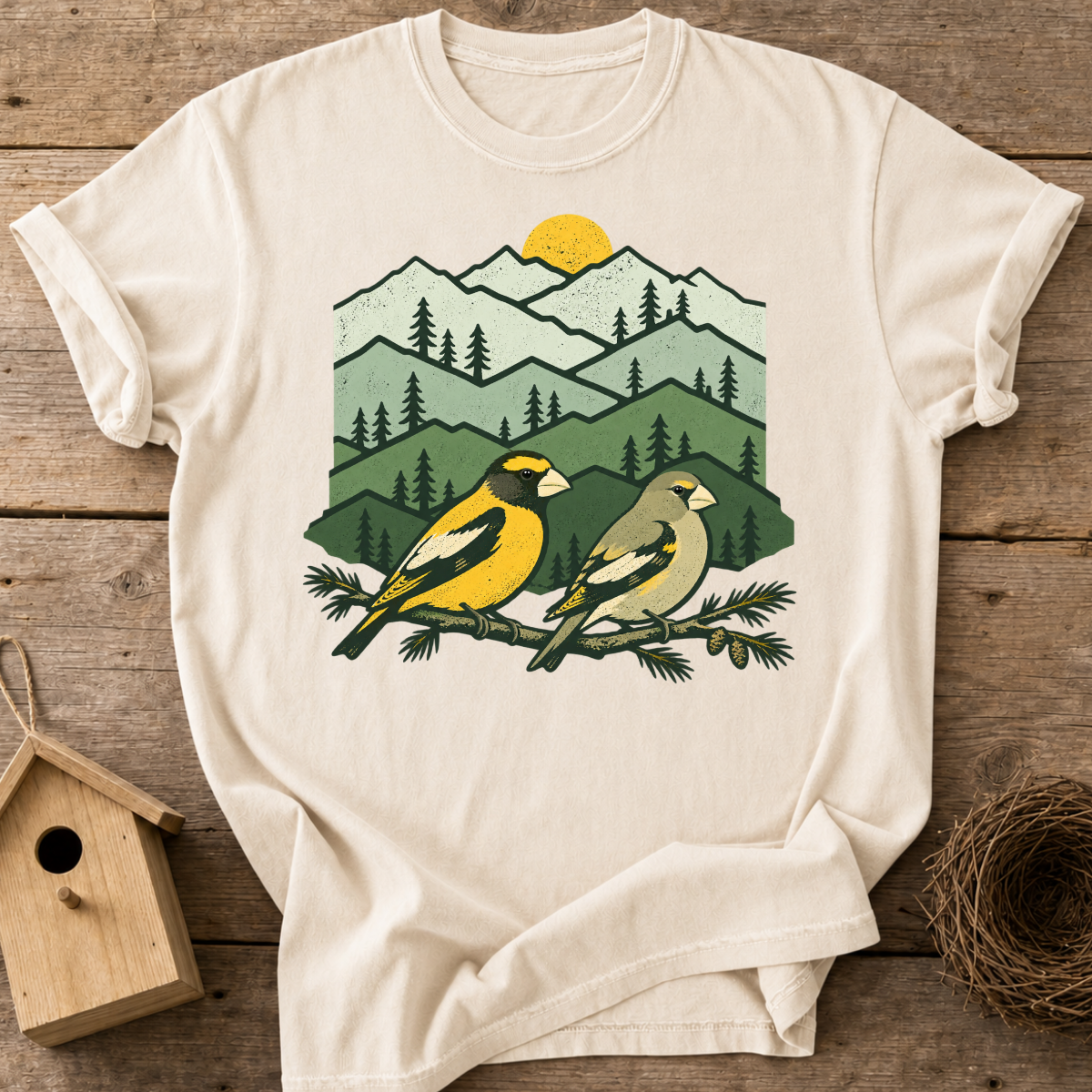 Mountain Grosbeak Couple T-Shirt