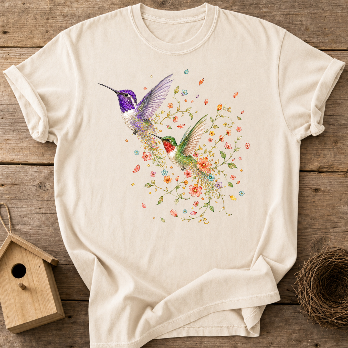 Floral Hummingbird T-Shirt
