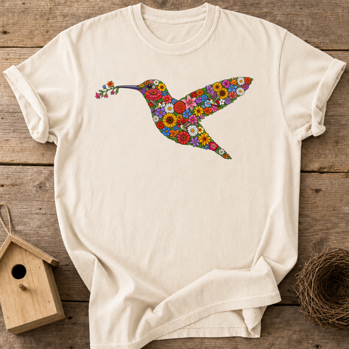 Floral Hummingbird T-Shirt