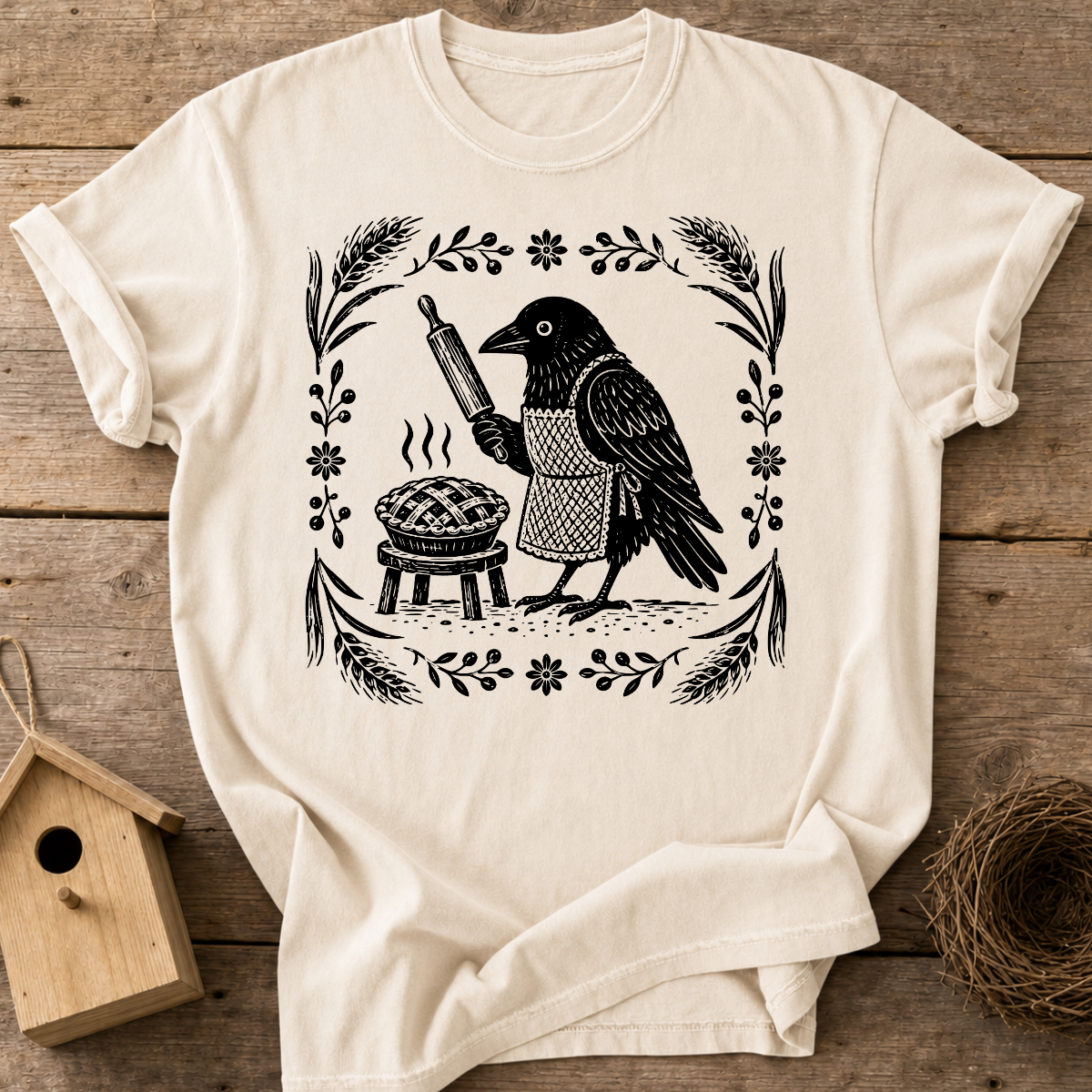 Baker Crow Woodblock T-Shirt