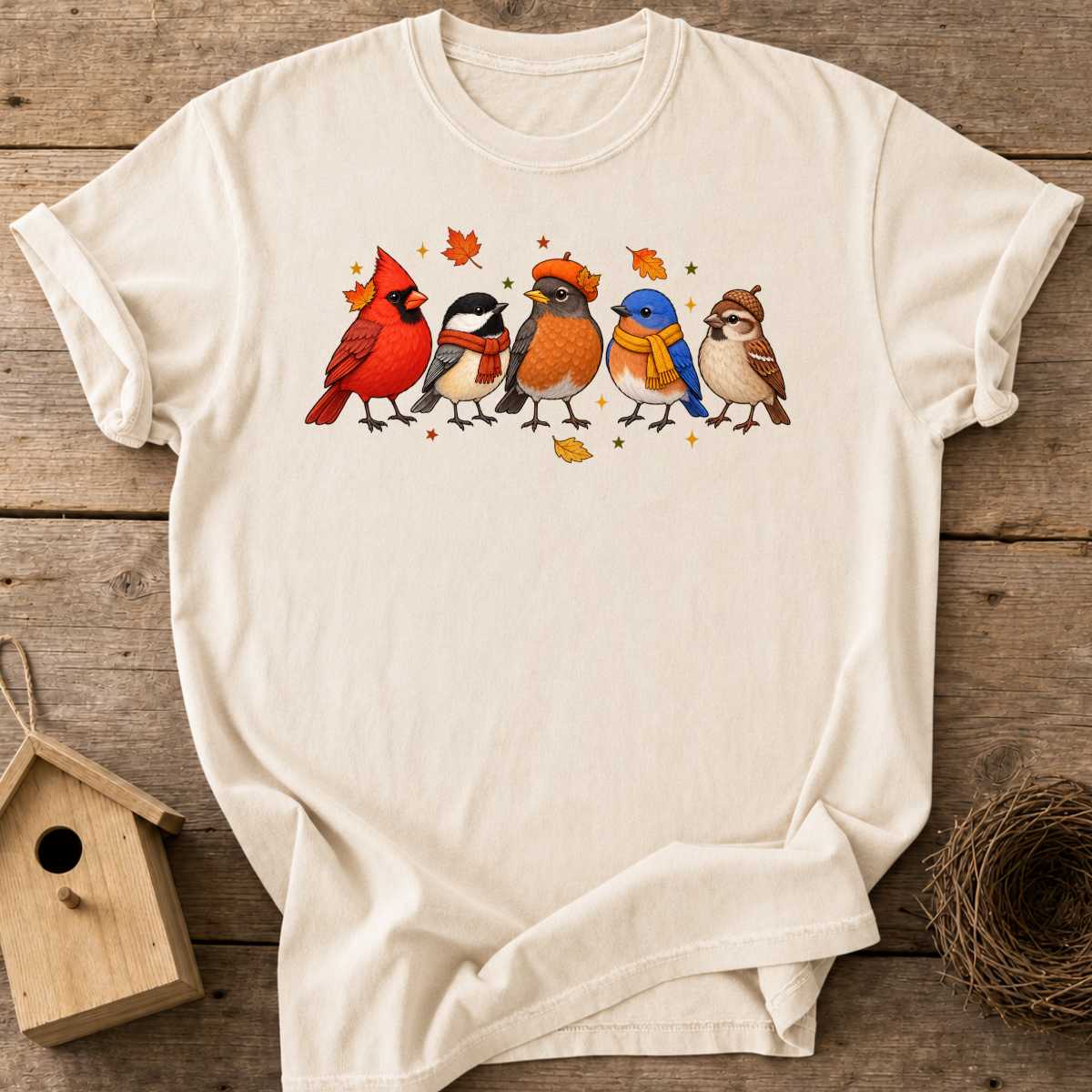 Cozy Autumn Birds T-Shirt
