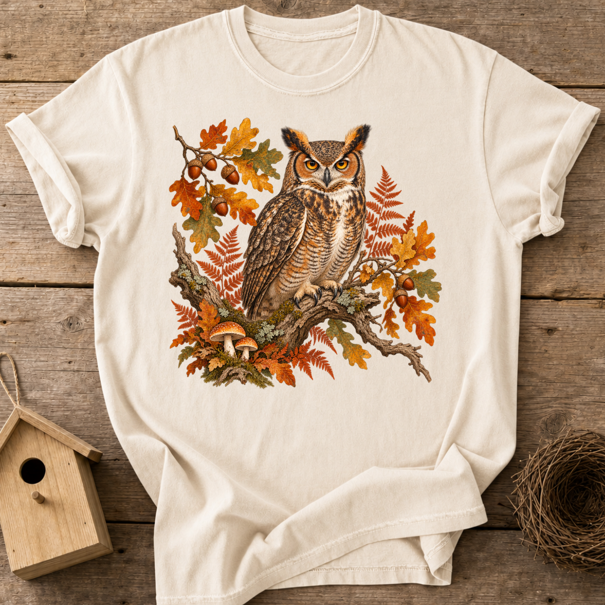 Fall Woodland Owl T-Shirt