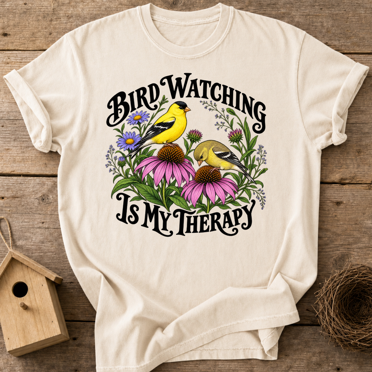 Goldfinch Birding Therapy T-Shirt