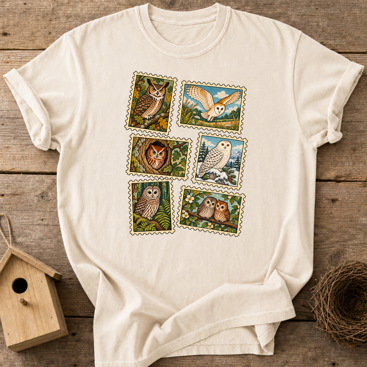 Owl Stamp Collection T-Shirt