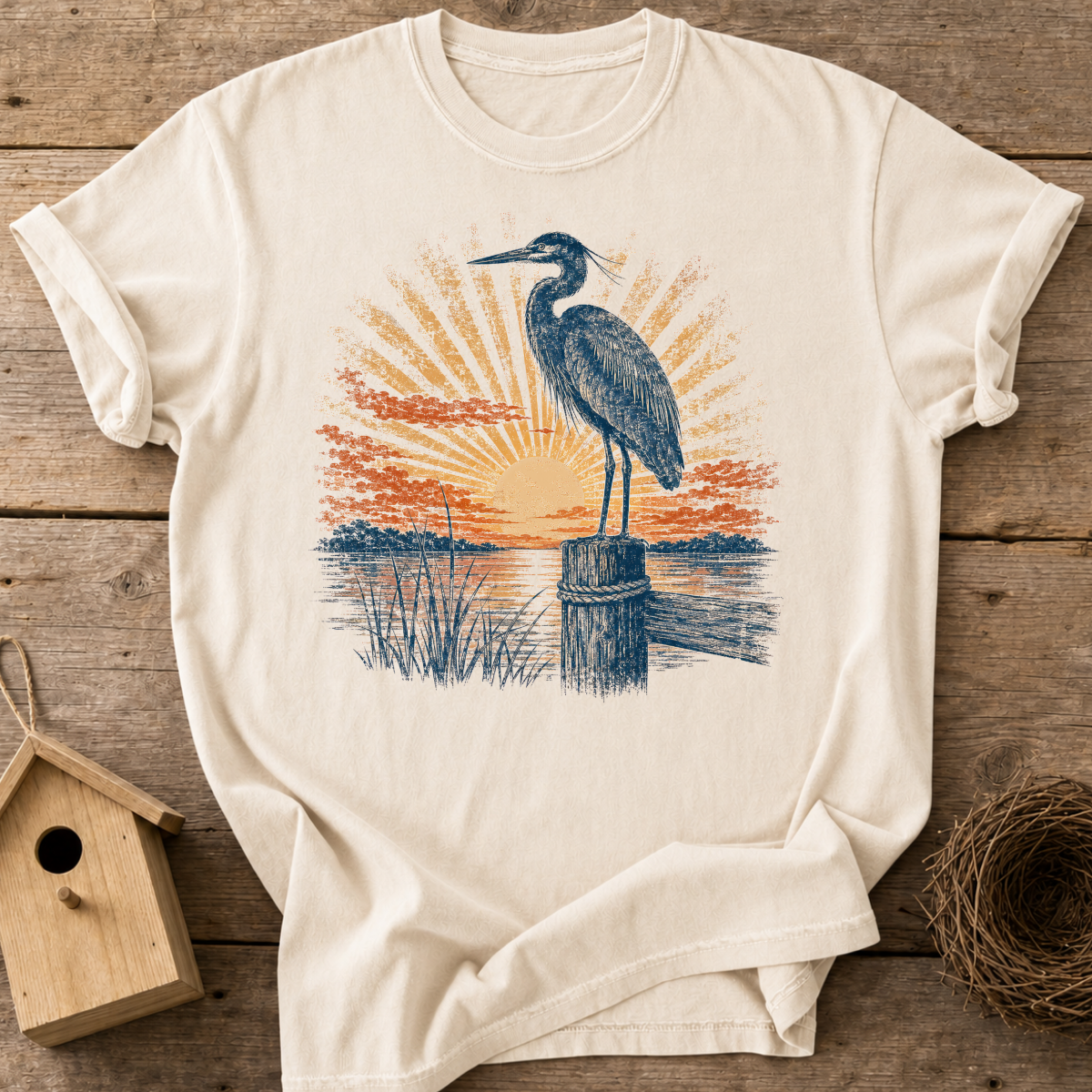 Heron Sunrise T-Shirt