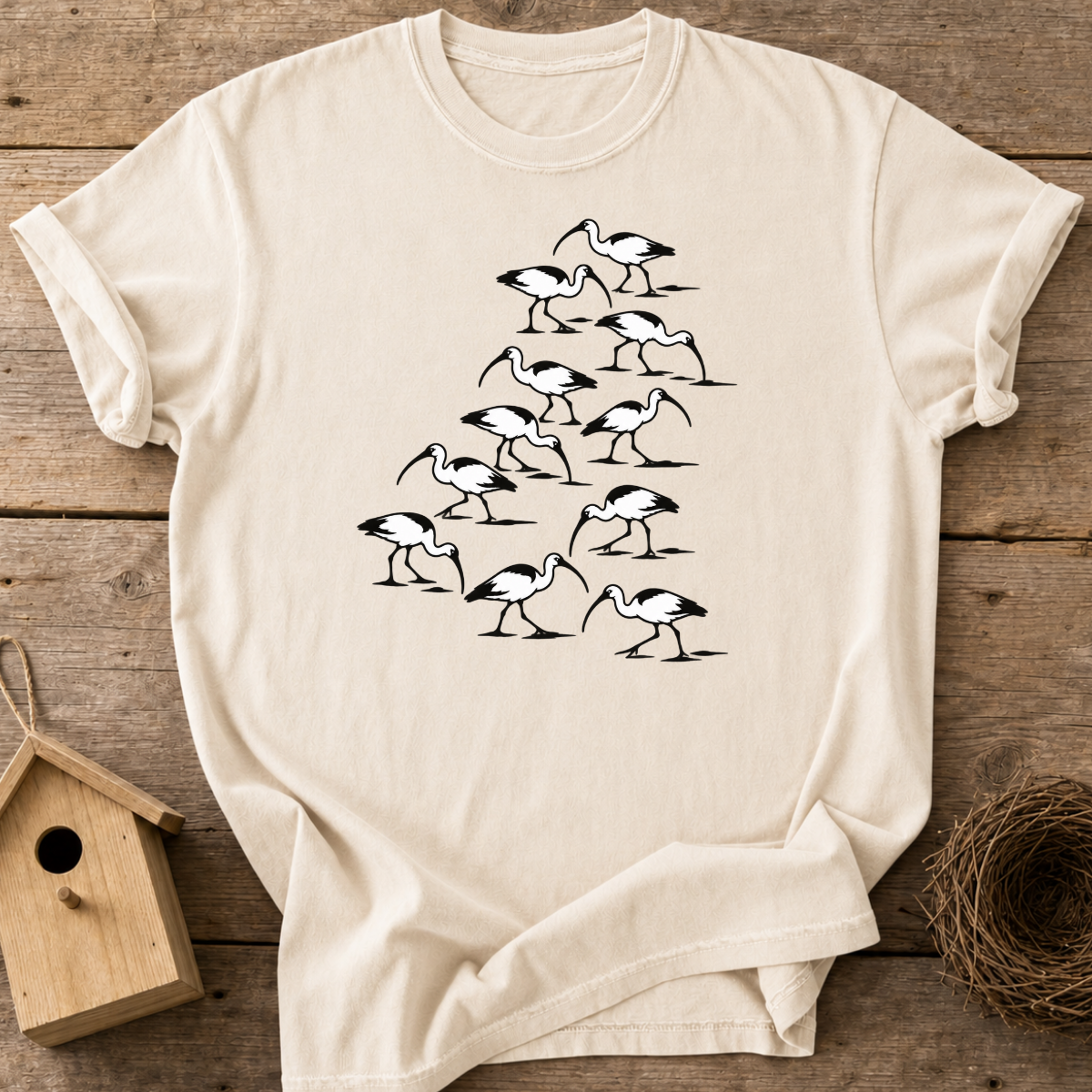 White Ibis Flock T-Shirt