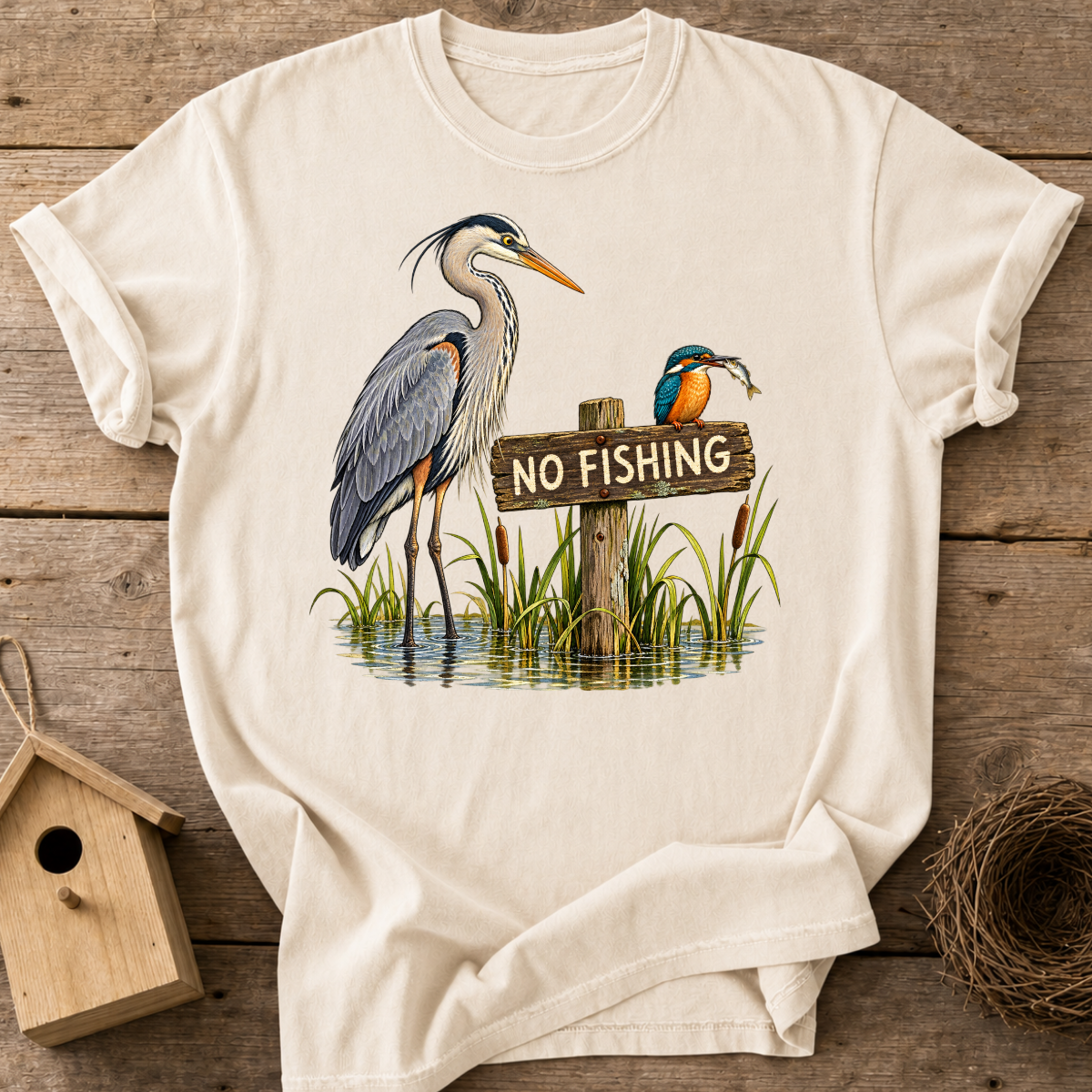No Fishing Birds T-Shirt