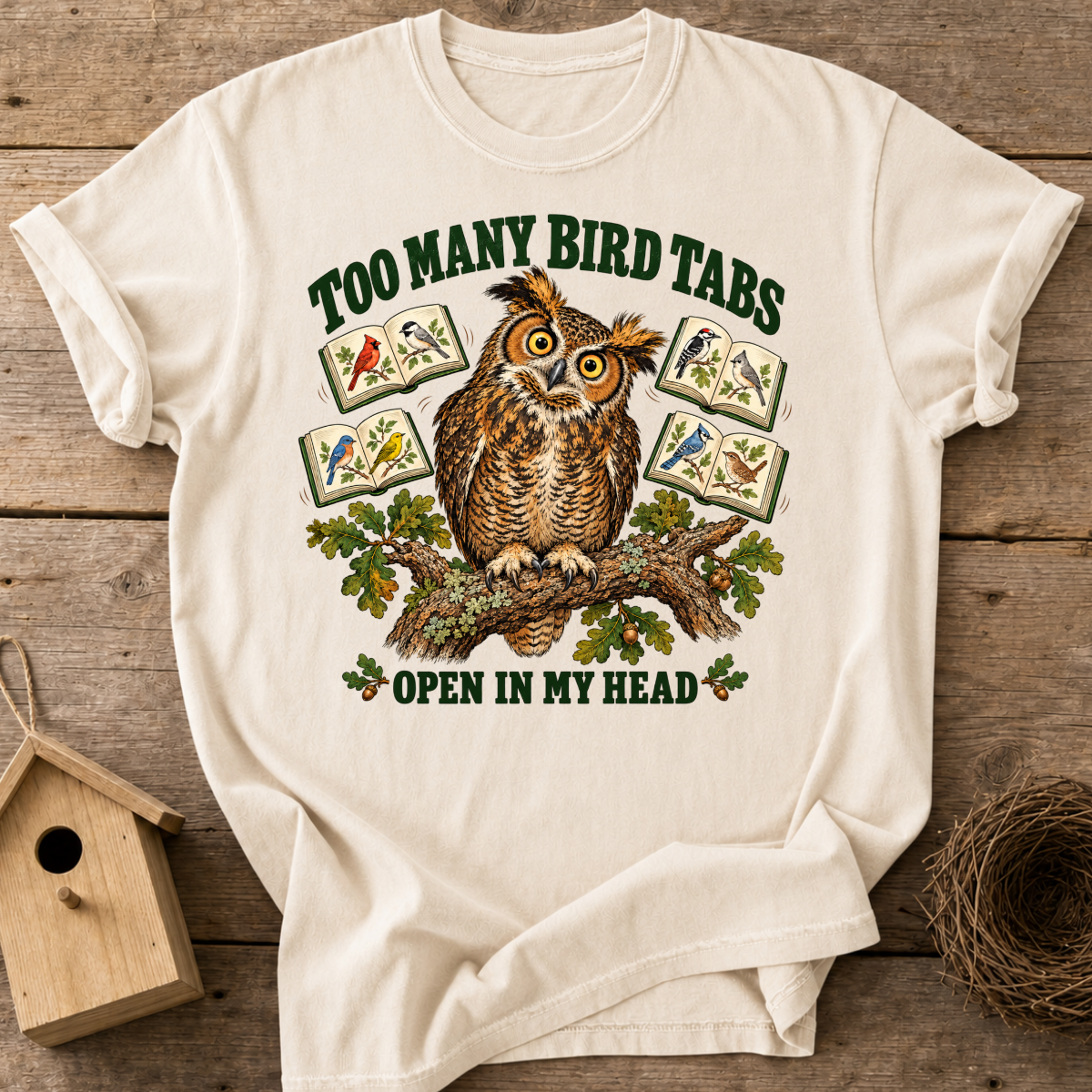 Too Many Bird Tabs T-Shirt