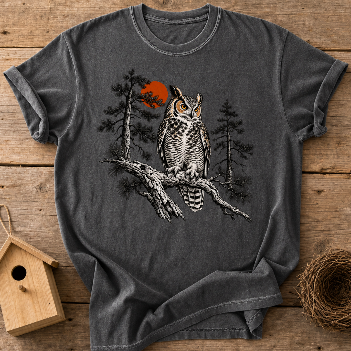 Moonlit Horned Owl T-Shirt