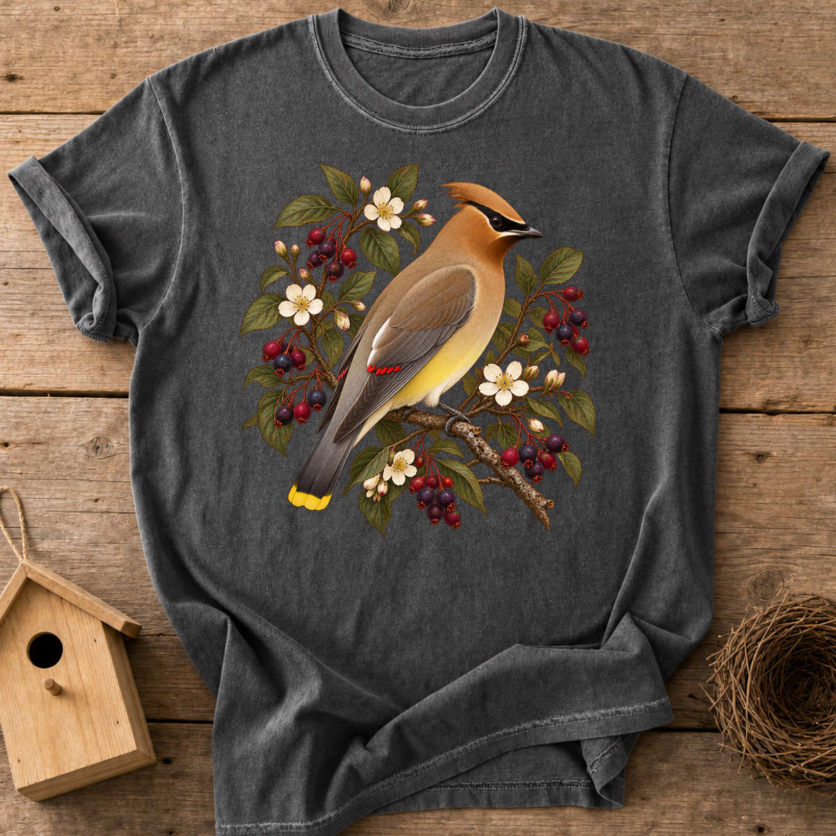 Cedar Waxwing Blossom T-Shirt