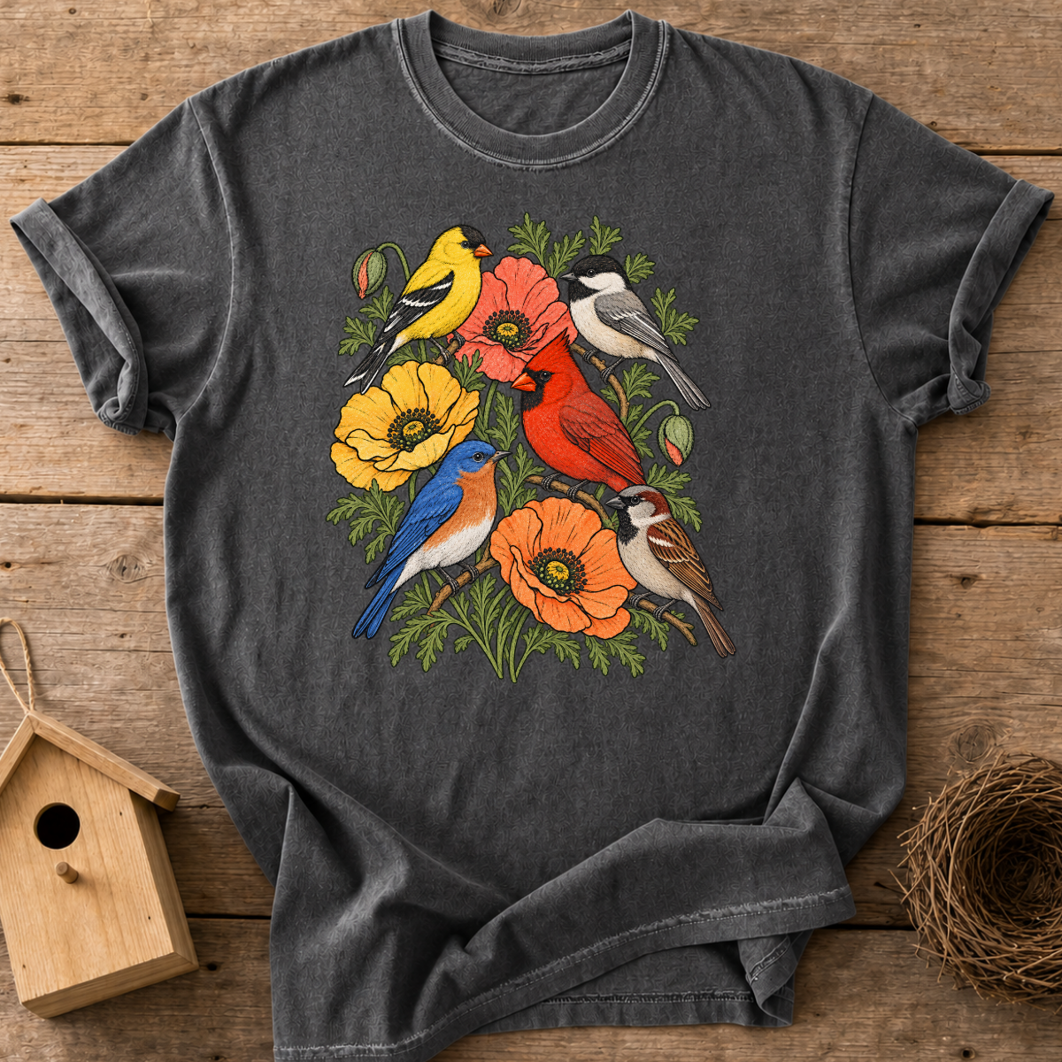 Backyard Birds Wildflowers T-Shirt