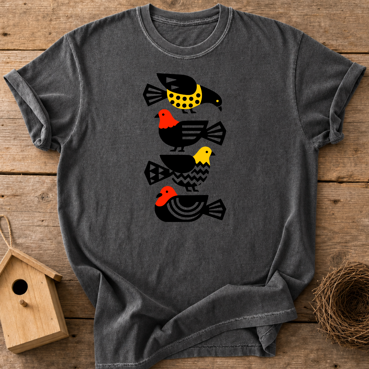 Folk Art Pigeons T-Shirt