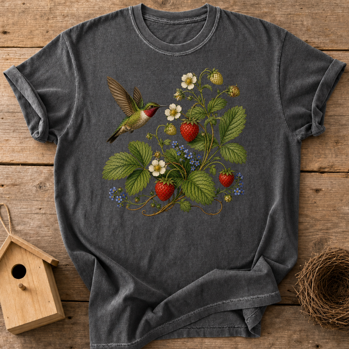 Hummingbird Strawberries T-Shirt