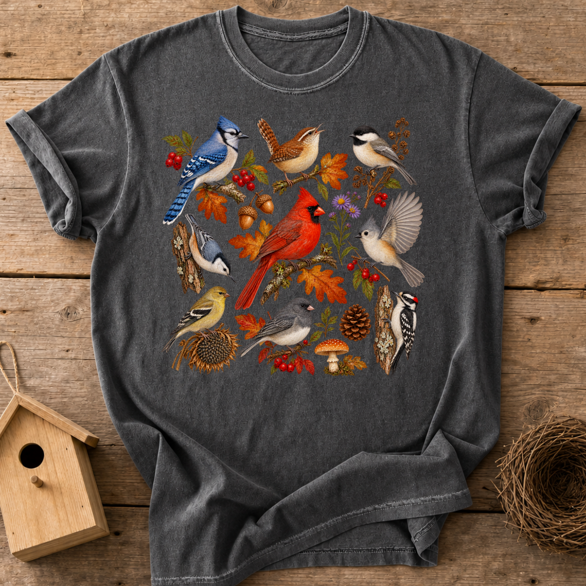 Fall Backyard Birds T-Shirt