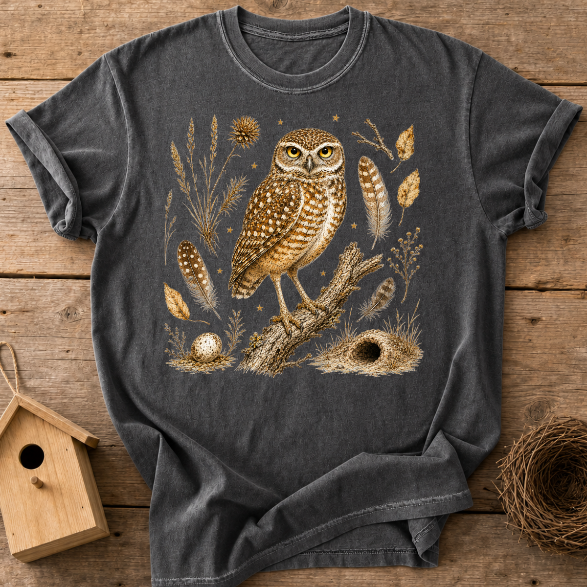 Vintage Burrowing Owl T-Shirt