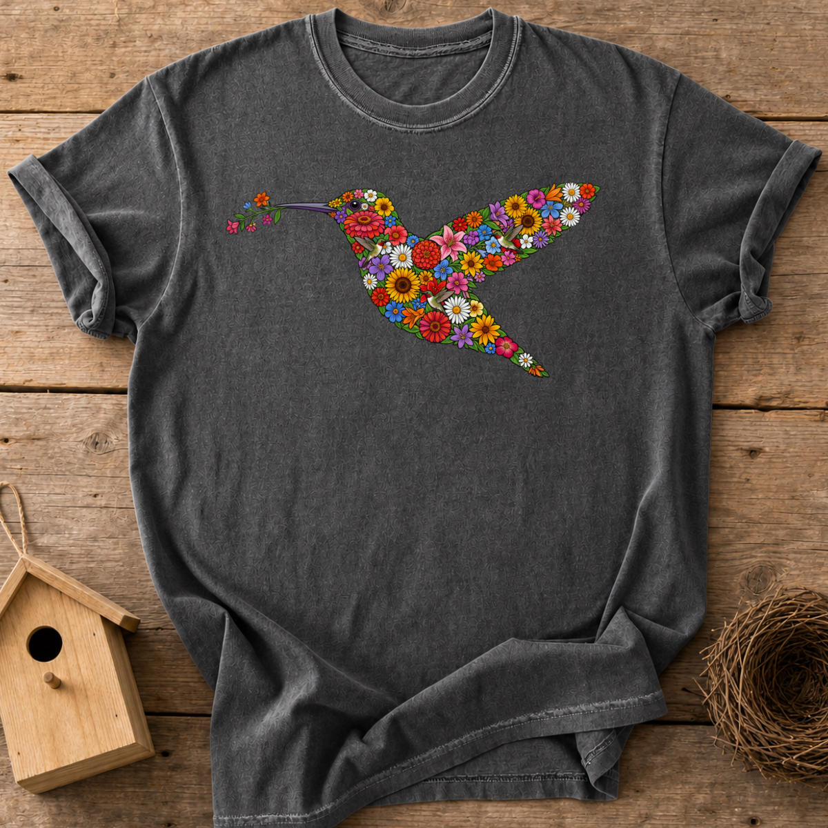 Floral Hummingbird T-Shirt