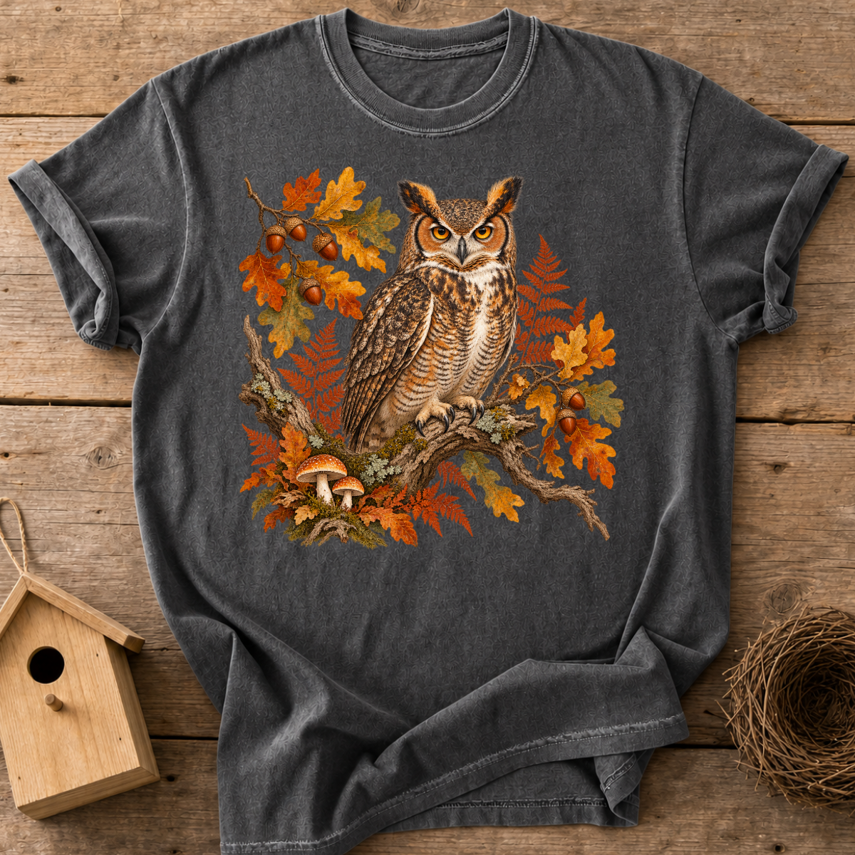 Fall Woodland Owl T-Shirt
