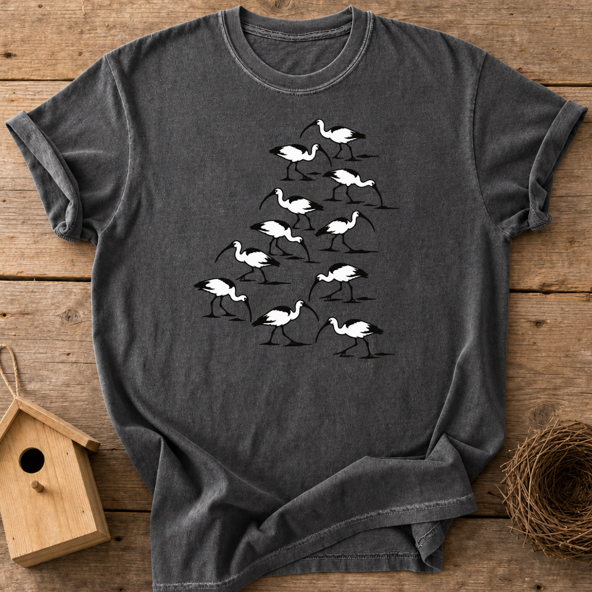 White Ibis Flock T-Shirt