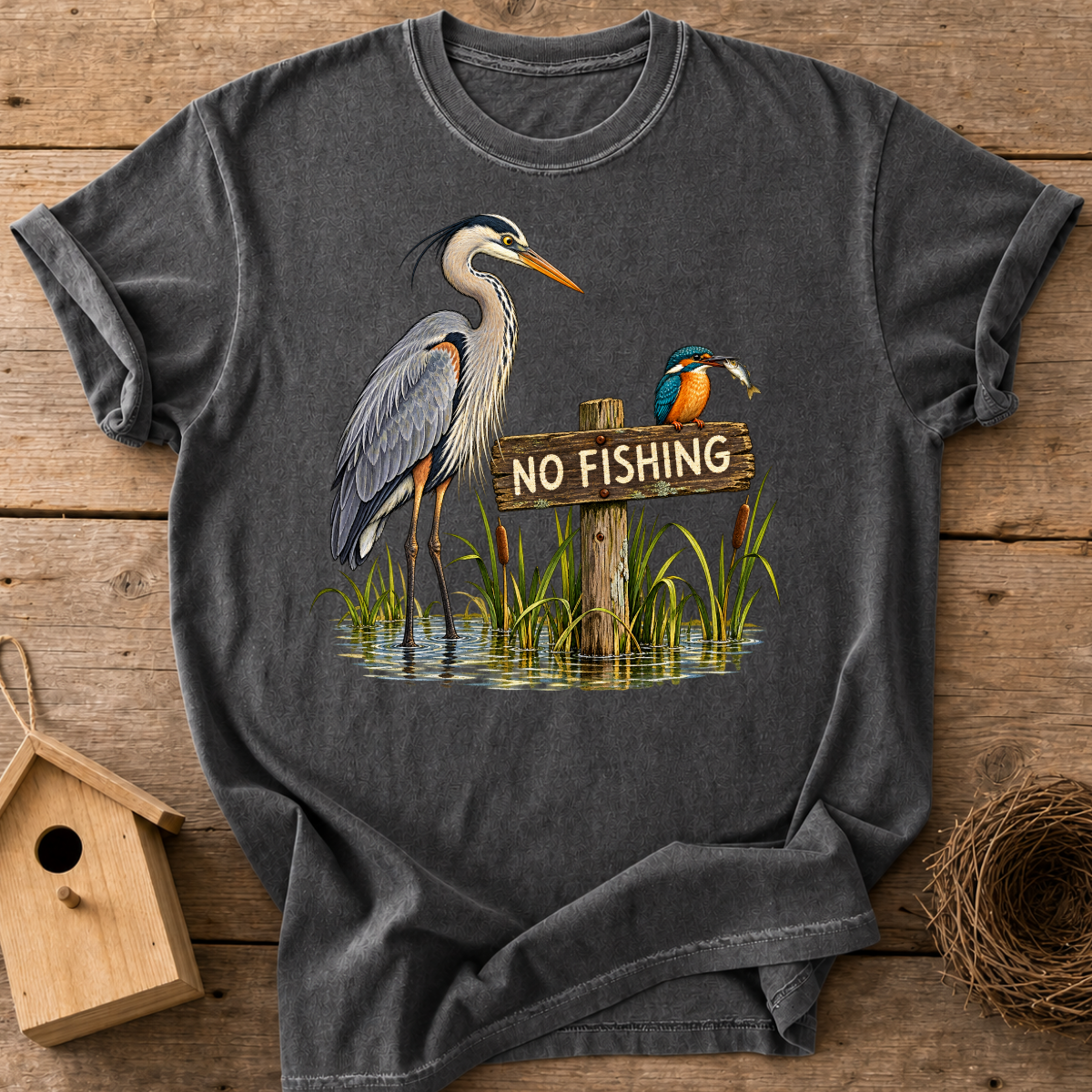 No Fishing Birds T-Shirt