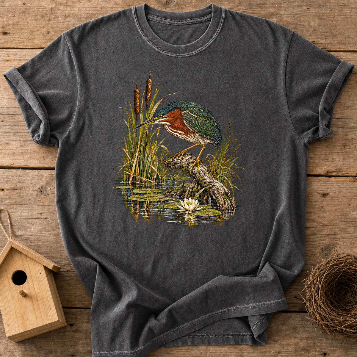 Green Heron Marsh T-Shirt