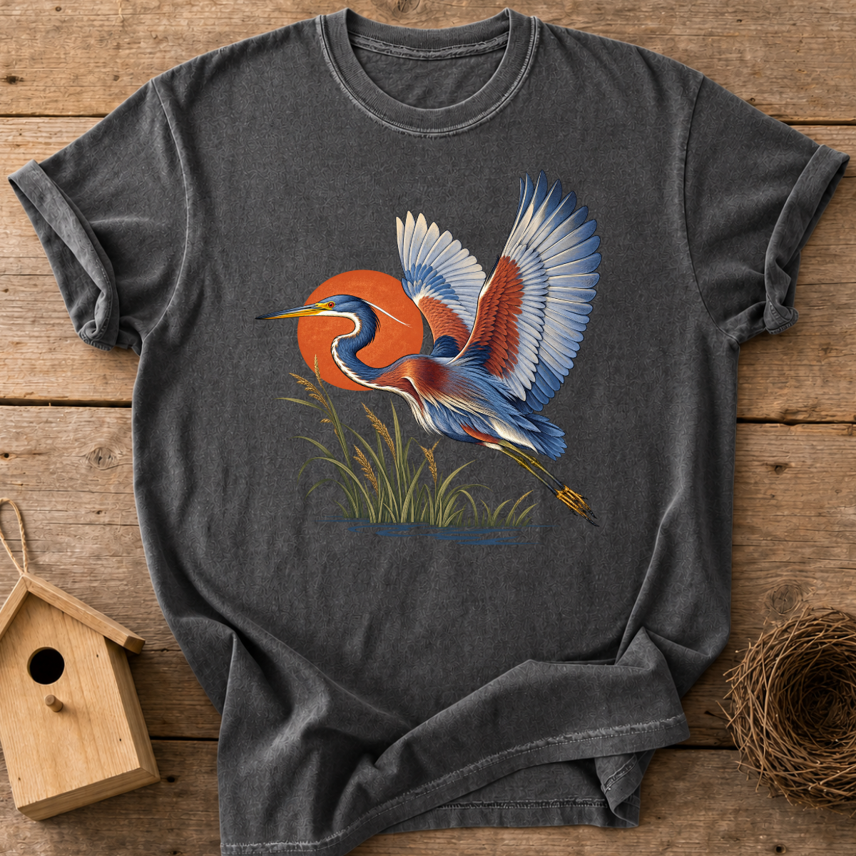 Sunset Heron Flight T-Shirt