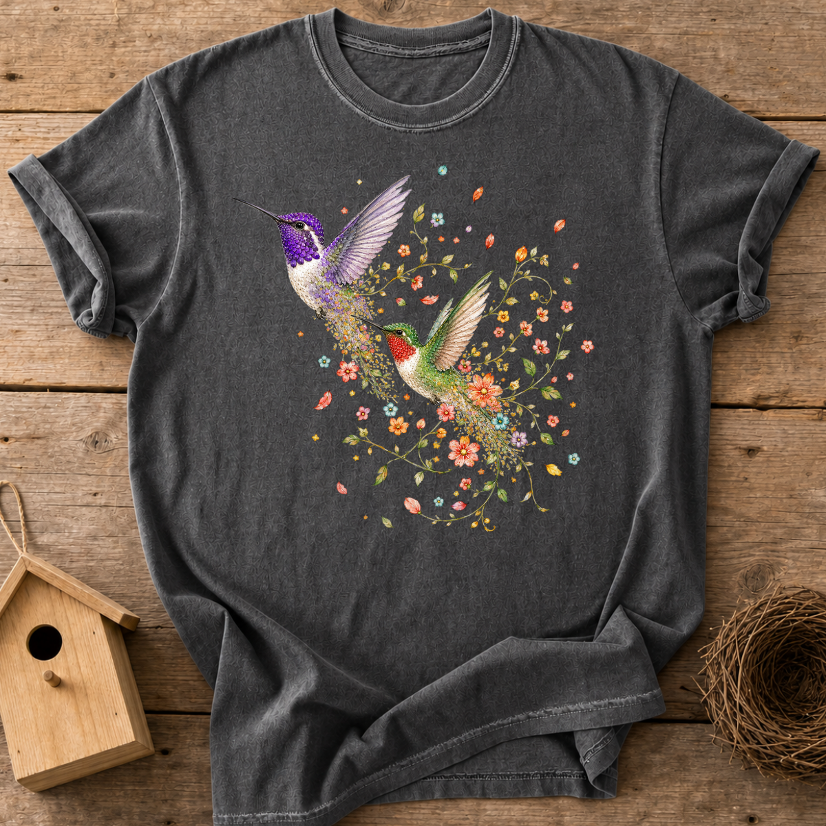 Floral Hummingbird T-Shirt