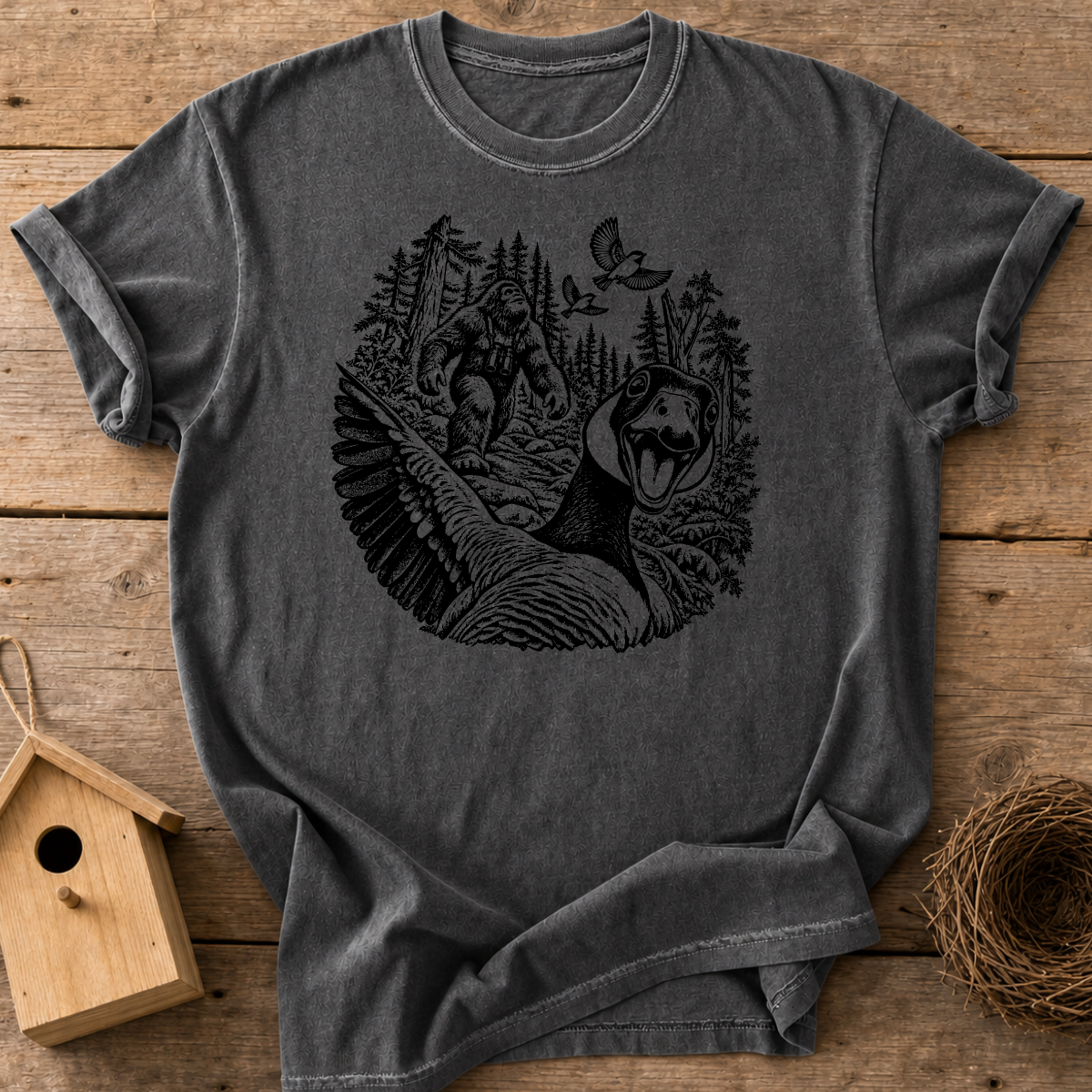 Goose Bigfoot Selfie T-Shirt