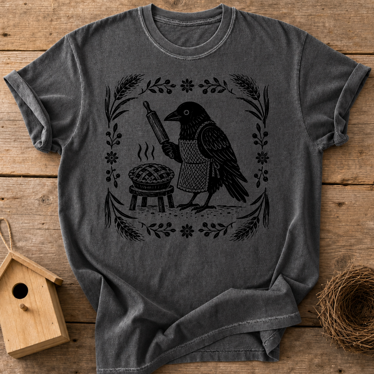 Baker Crow Woodblock T-Shirt