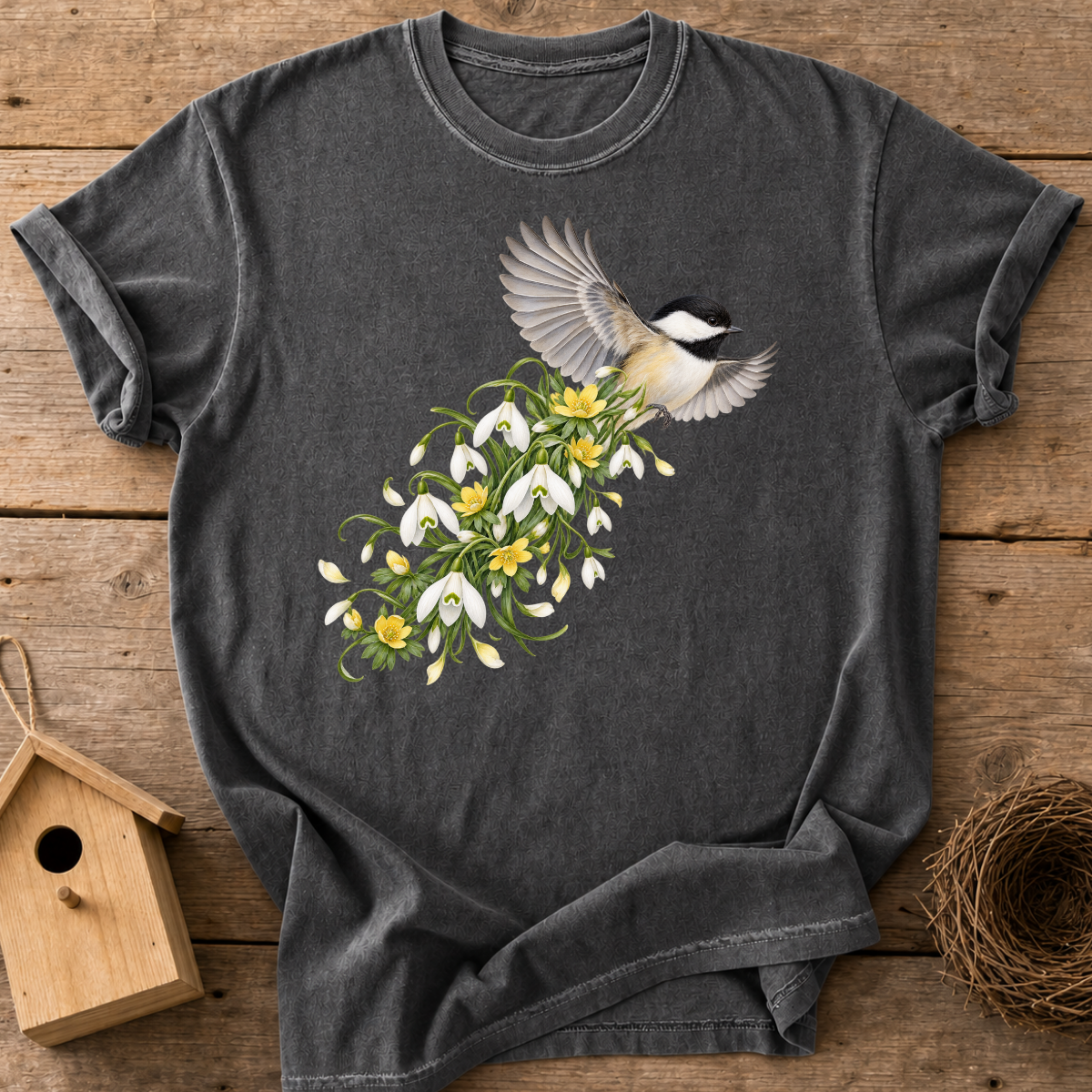 Chickadee Floral Flight T-Shirt
