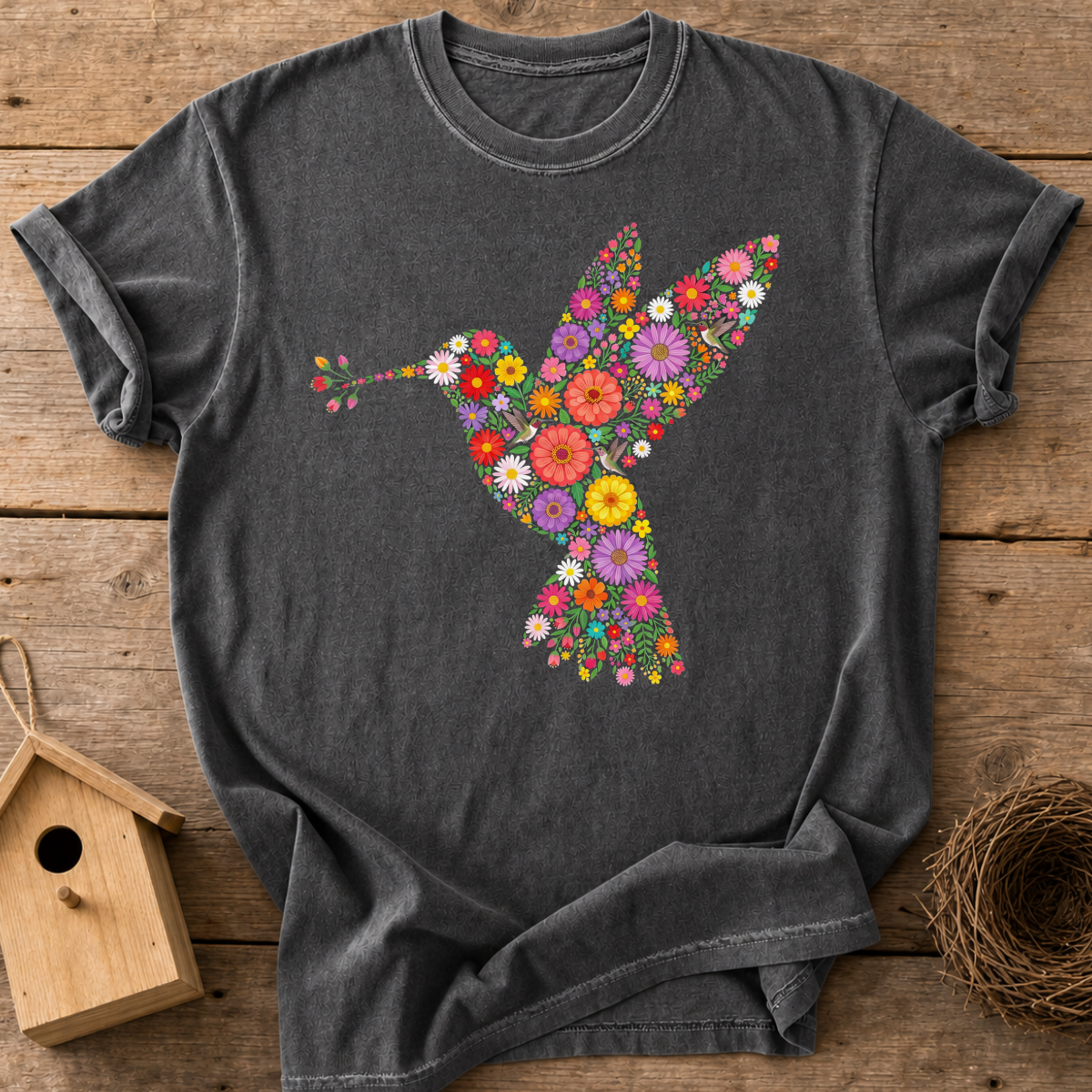 Flower Hummingbird T-Shirt