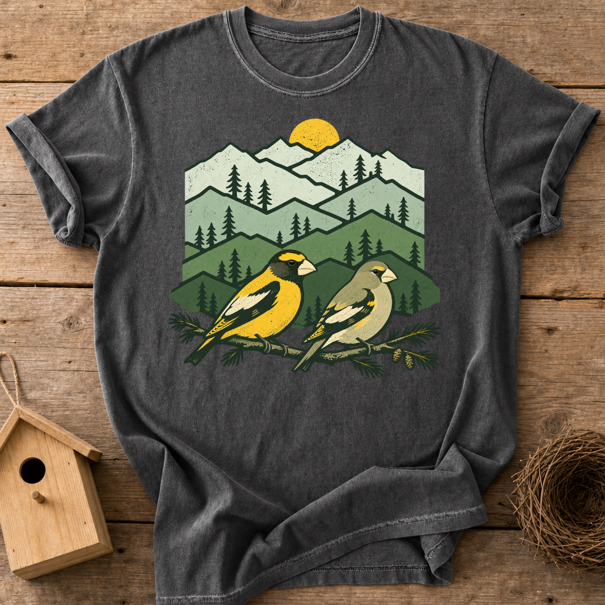 Mountain Grosbeak Couple T-Shirt