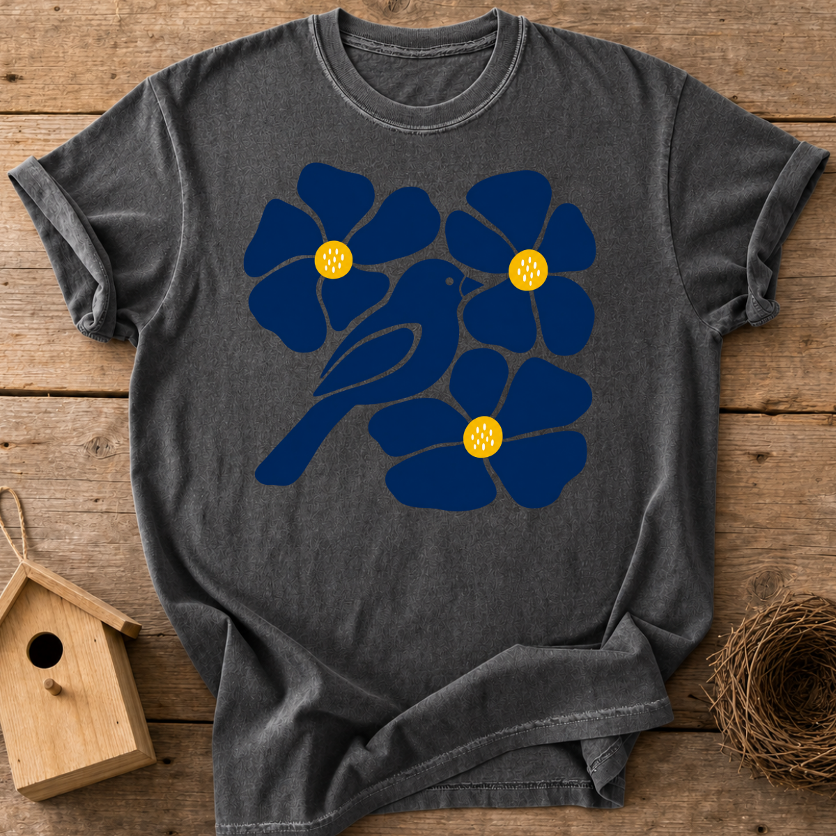 Folk Floral Bird T-Shirt