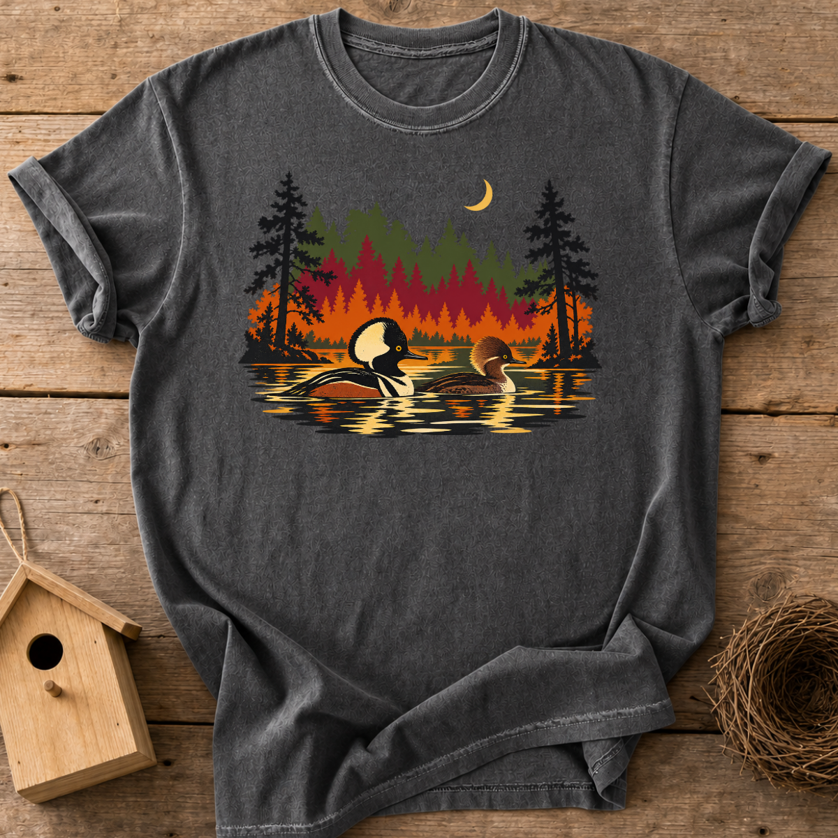 Autumn Merganser Couple T-Shirt