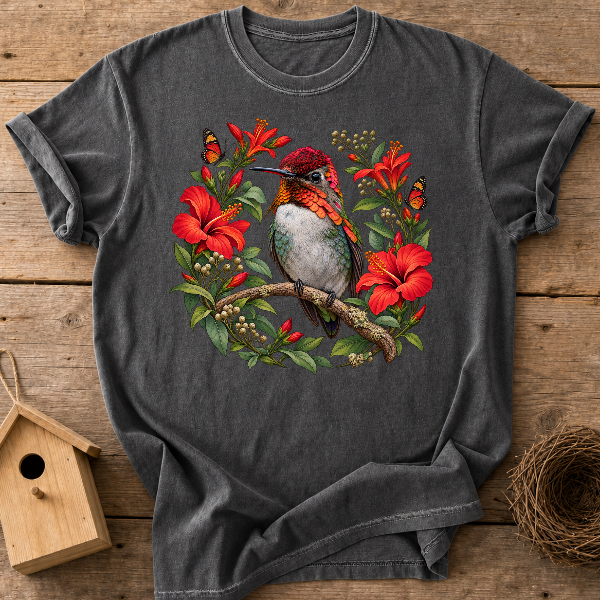 Bee Hummingbird Blooms T-Shirt