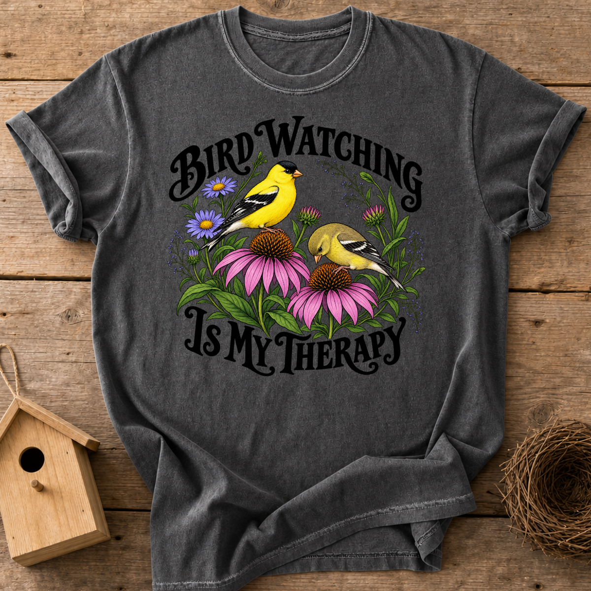 Goldfinch Birding Therapy T-Shirt