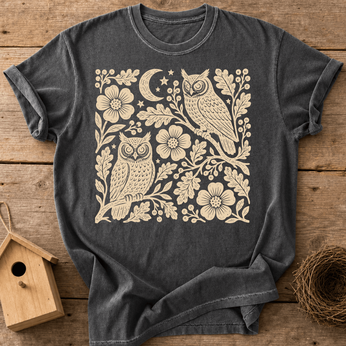 Night Owls Woodblock T-Shirt
