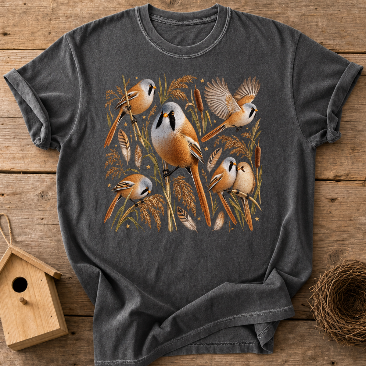 Bearded Reedling Flock T-Shirt